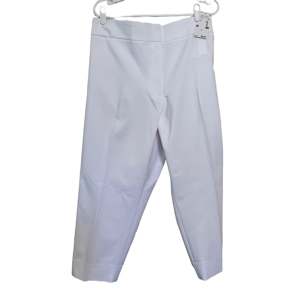 Michael Kors White Plus Size Stretch Straight Leg Slit Hem Sz 24W-NWT